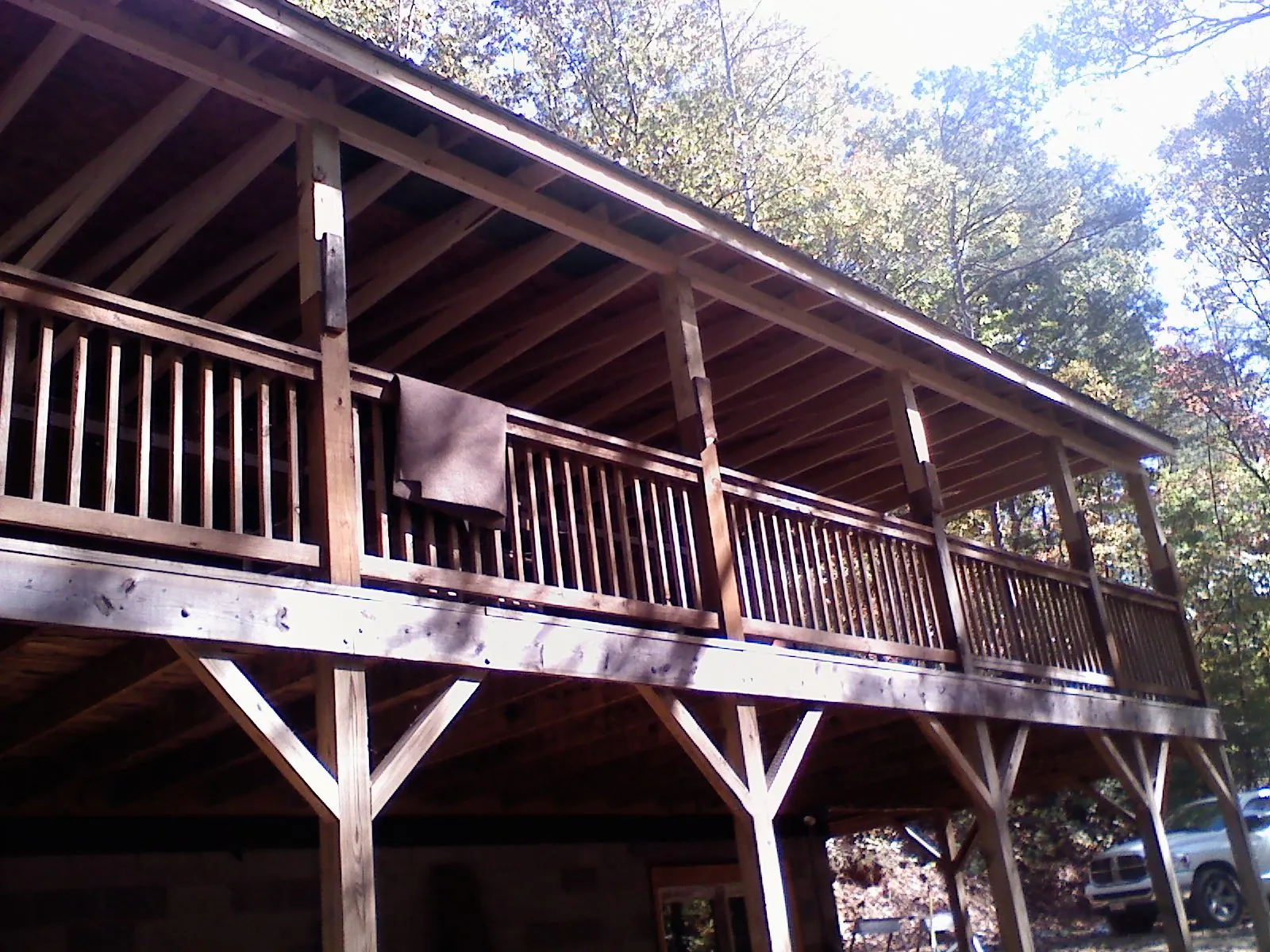 Timber framing under a new elevated porch and deck — Roof Leak Repair in Sylvania by Roofing Brothers